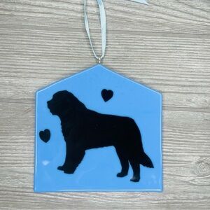 Stained glass sun catcher St Bernard dog terrier coaster decoration orniment art